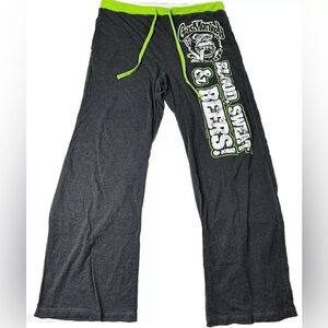 Men’s XXL Gas Monkey Garage Blood Sweat Beers Green Gray Drawstring Lounge Pants